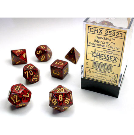 Speckled Polyhedral Mercury 7-Die Set