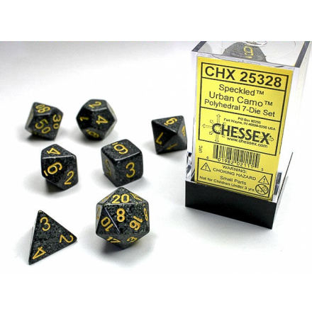 Speckled Polyhedral Urban Camo 7-Die Set