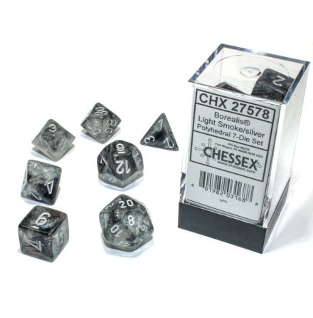 Borealis Polyhedral Light Smoke/silver Luminary 7-Die Set