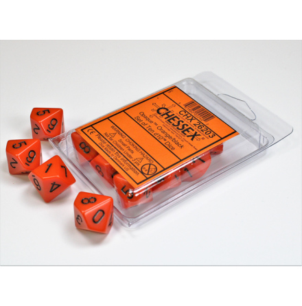 Opaque Polyhedral Ten d10 Set Orange/black