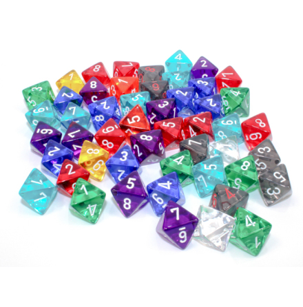 Bag of 50 Translucent d8