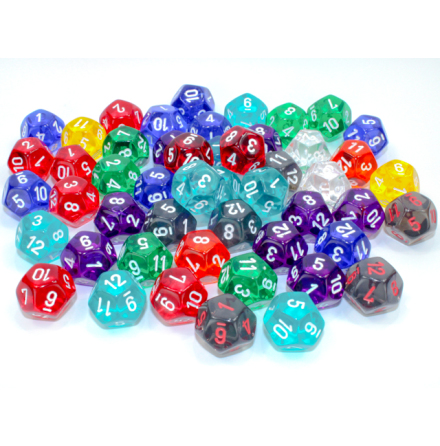 Bag of 50 Translucent d12