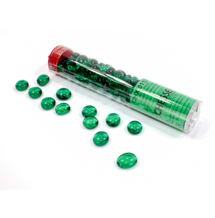 Crystal Dark Green Glass Stones (Qty 40) in 4 inch Tube