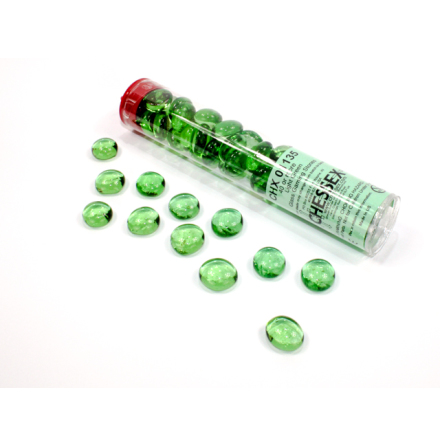 Crystal Light Green Glass Stones (Qty 40) in 4 inch Tube