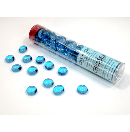 Crystal Light Blue Glass Stones (Qty 40 or more in 4 inch Tube)