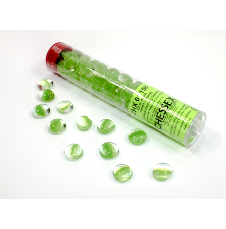 Catseye Green Glass Stones (Qty 40) in 4 inch Tube