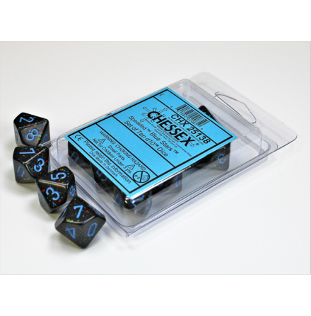 Blue Stars  Speckled Polyhedral Ten d10 Set