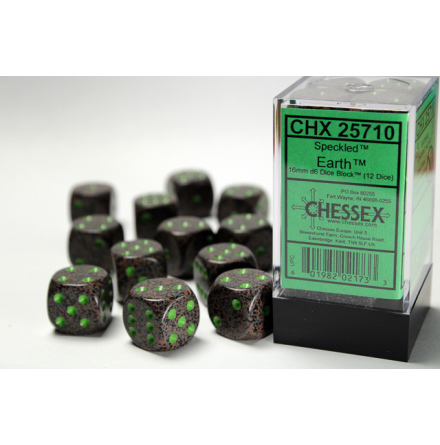 Speckled 16mm d6 with pips Earth™ Dice Block (12 dice)