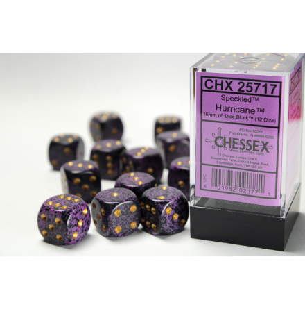 Speckled 16mm d6 with pips Hurricane™ Dice Block (12 dice)