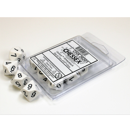 Opaque Polyhedral Ten d10 Set White/black