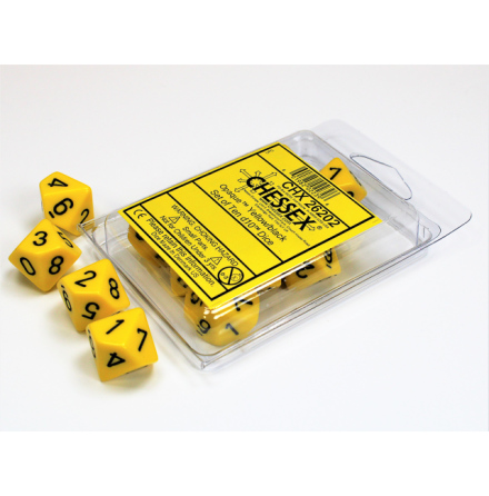 Opaque Polyhedral Ten d10 Set Yellow/black