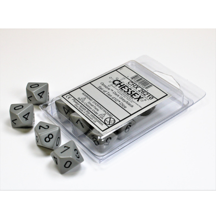 Opaque Polyhedral Ten d10 Set Grey/black