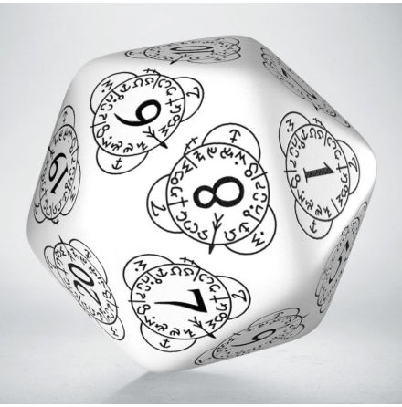 D20 Level Counter White &amp; black Die (1)