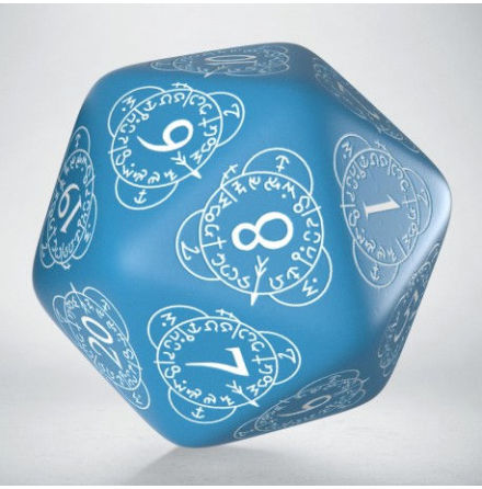 D20 Level Counter Blue &amp; white Die (1)