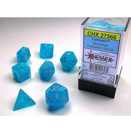 Luminary Polyhedral Sky/silver 7-Die Set