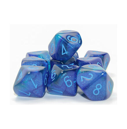 Gemini Blue-Blue/light blue Luminary Set of 10 d10s