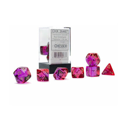 Gemini® Polyhedral Translucent Red-Violet/gold 7-Die Set