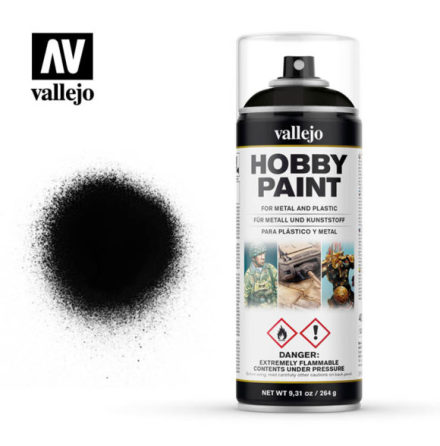 Vallejo Hobby Paint Spray: Black (400 ml)