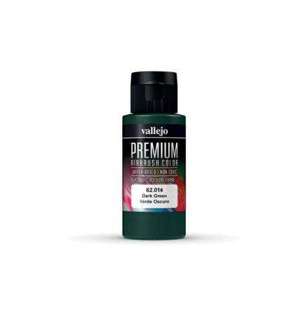 Vallejo Premium Airbrush Color: Dark Green (60 ml)