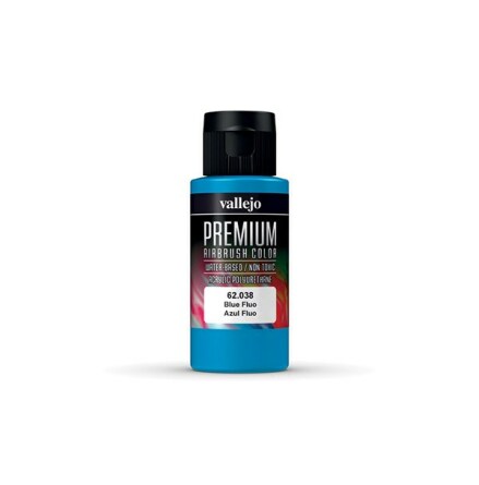 Vallejo Premium Airbrush Color: Blue Fluo (60 ml)