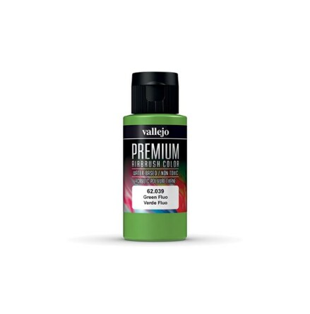 Vallejo Premium Airbrush Color: Green Fluo (60 ml)