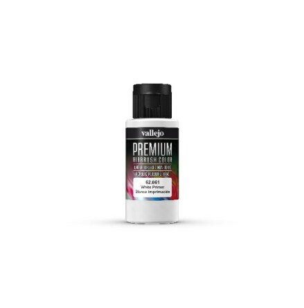 Vallejo Premium Airbrush Color: White Primer (60 ml)