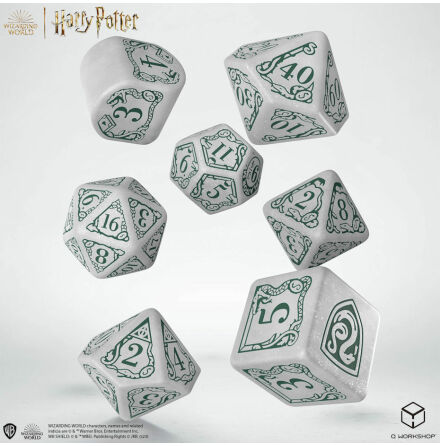 Harry Potter. Slytherin Modern Dice Set - White